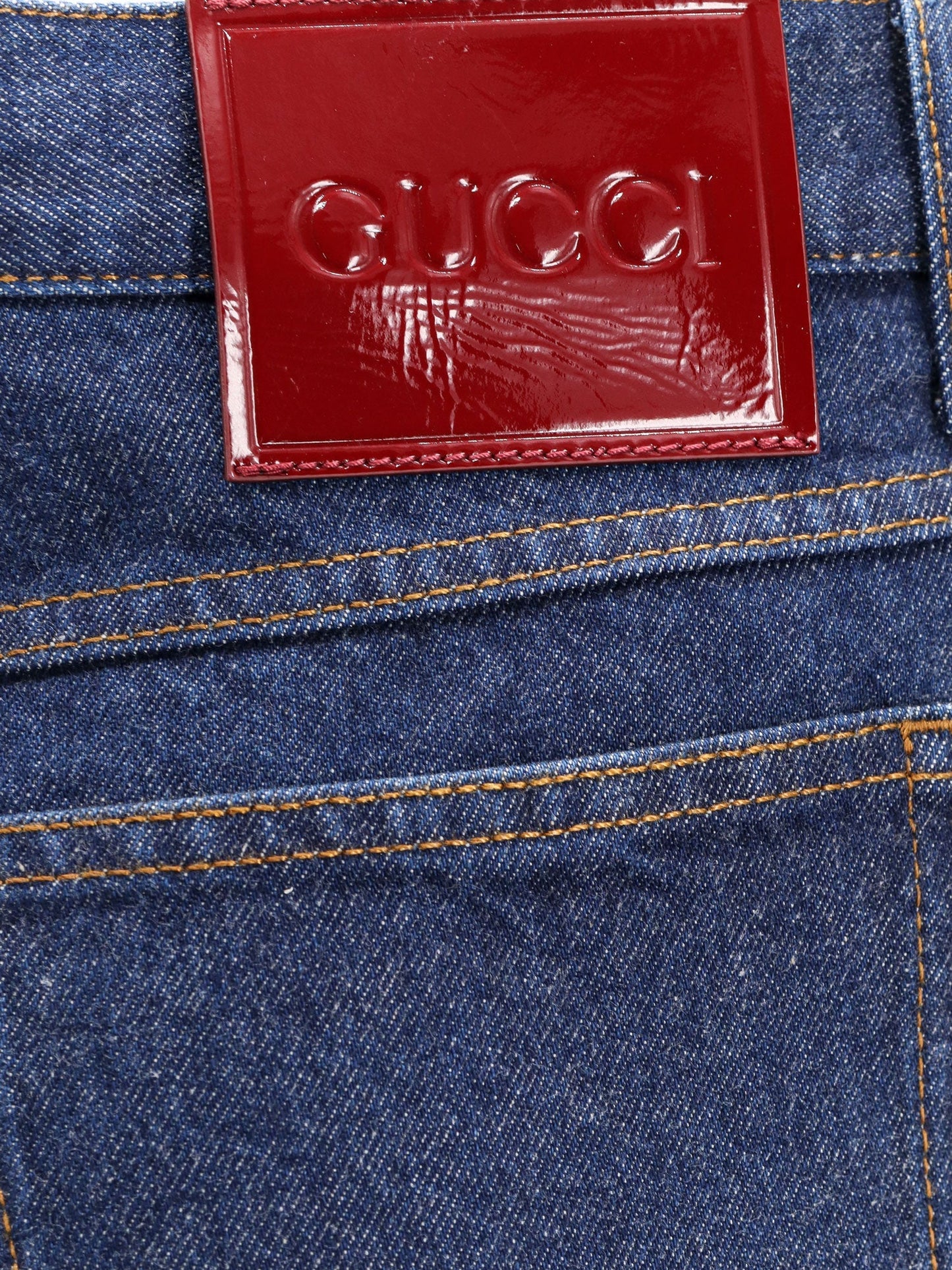 Gucci Cotton Jeans With Back Logo Patch