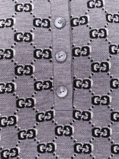 Gucci Gg Wool Dress With Ribbed Profiles