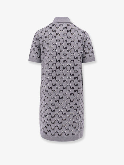 Gucci Gg Wool Dress With Ribbed Profiles