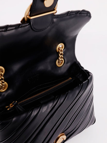 Pinko Pliss�� Leather Shoulder Bag With Love Birds Buckle