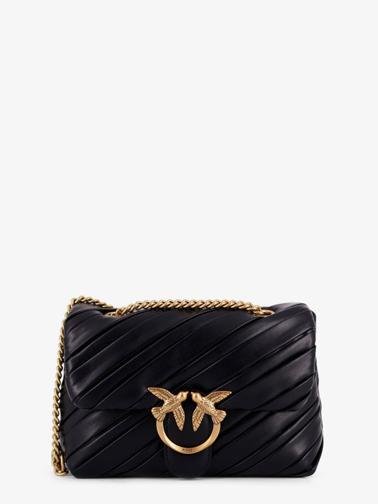 Pinko Pliss�� Leather Shoulder Bag With Love Birds Buckle