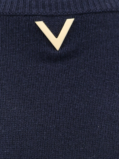 Valentino Cashmere Sweater With Metallic V Detail