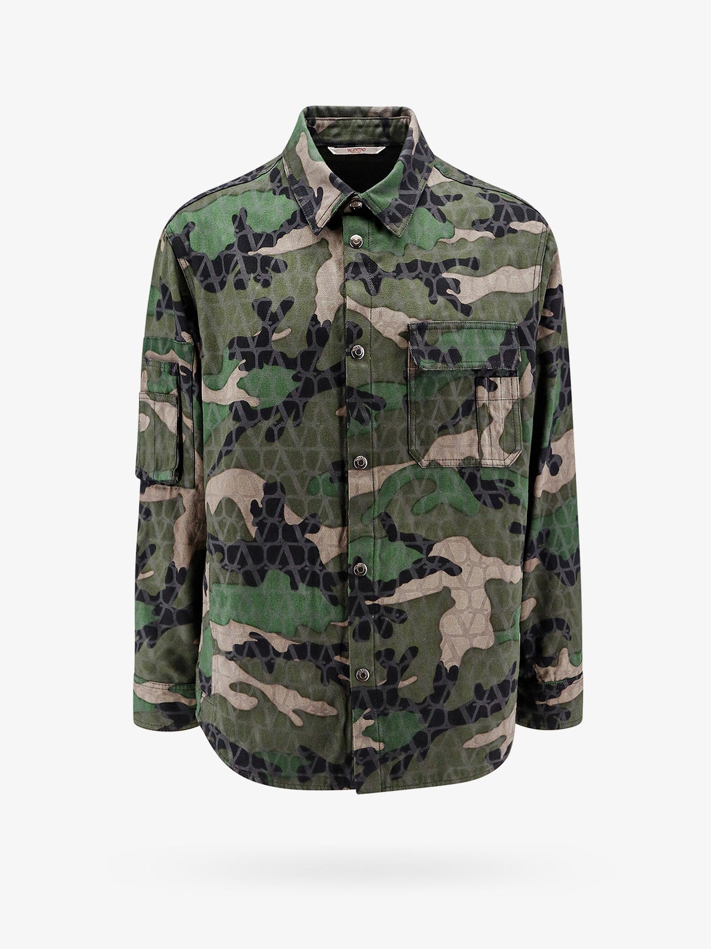 Valentino Cotton Jacket With Camouflage Motif