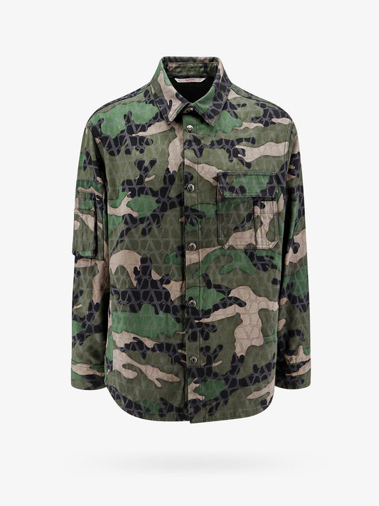 Valentino Cotton Jacket With Camouflage Motif