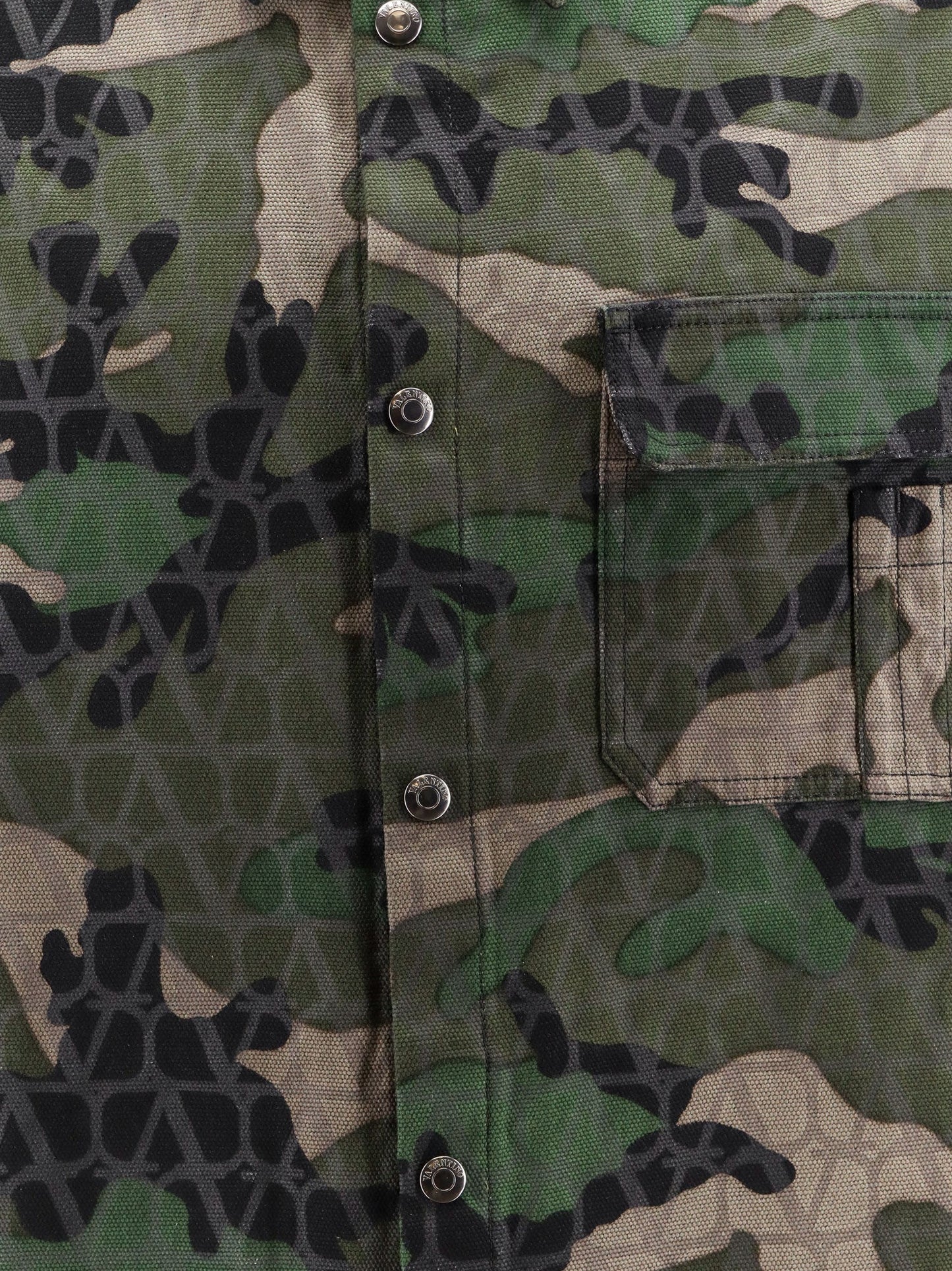 Valentino Cotton Jacket With Camouflage Motif