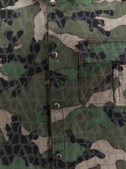 Valentino Cotton Jacket With Camouflage Motif