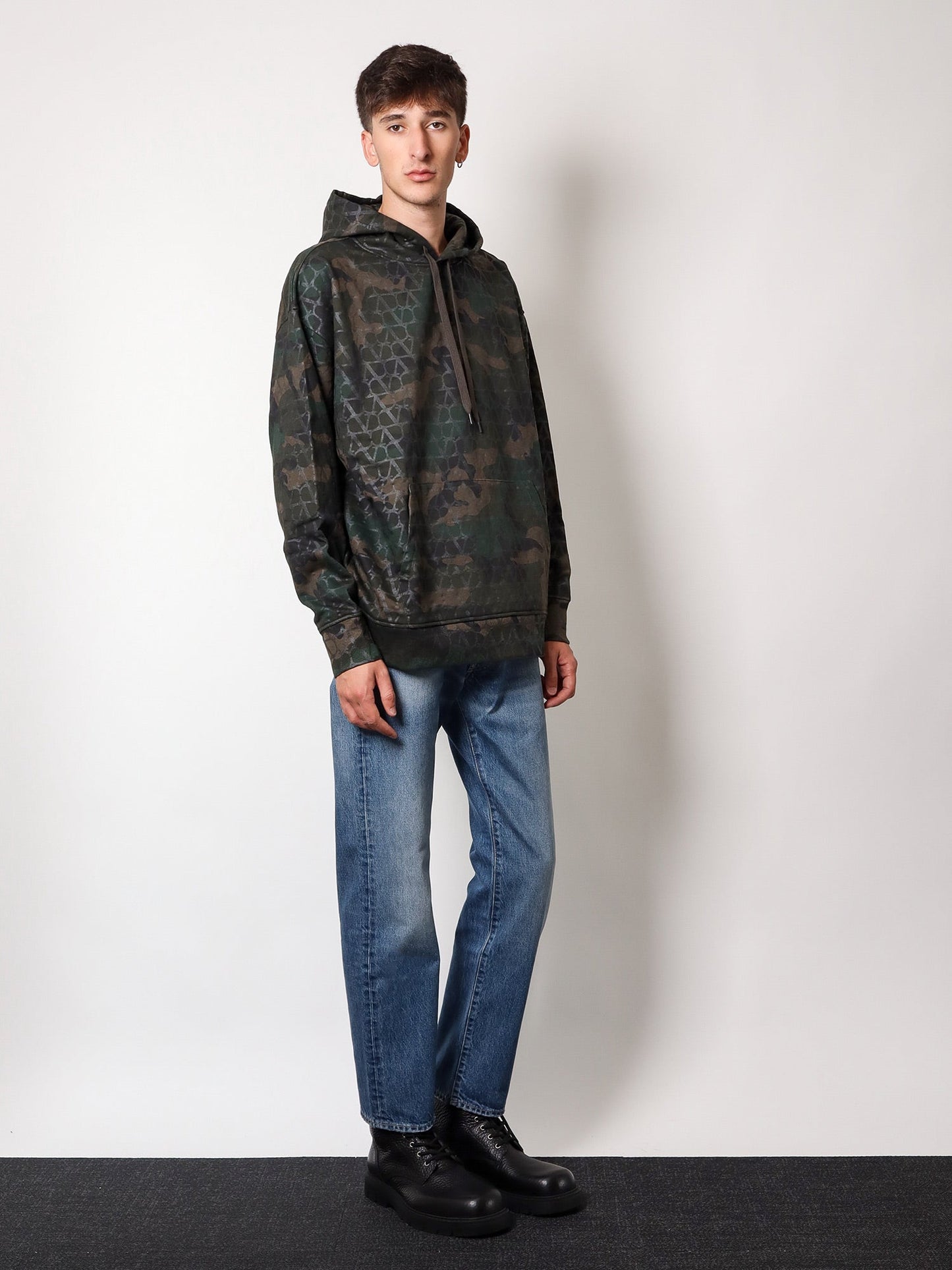 Valentino Jersey Sweatshirt With Toile Iconographe Camouflage Print
