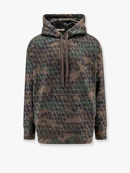 Valentino Jersey Sweatshirt With Toile Iconographe Camouflage Print