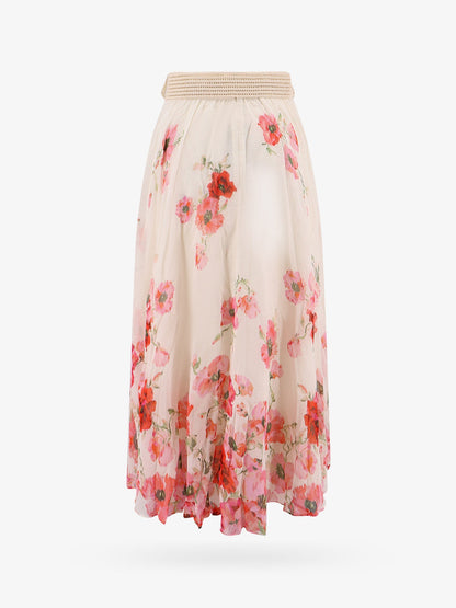 Zimmermann Cotton And Silk Skirt With Floral Print