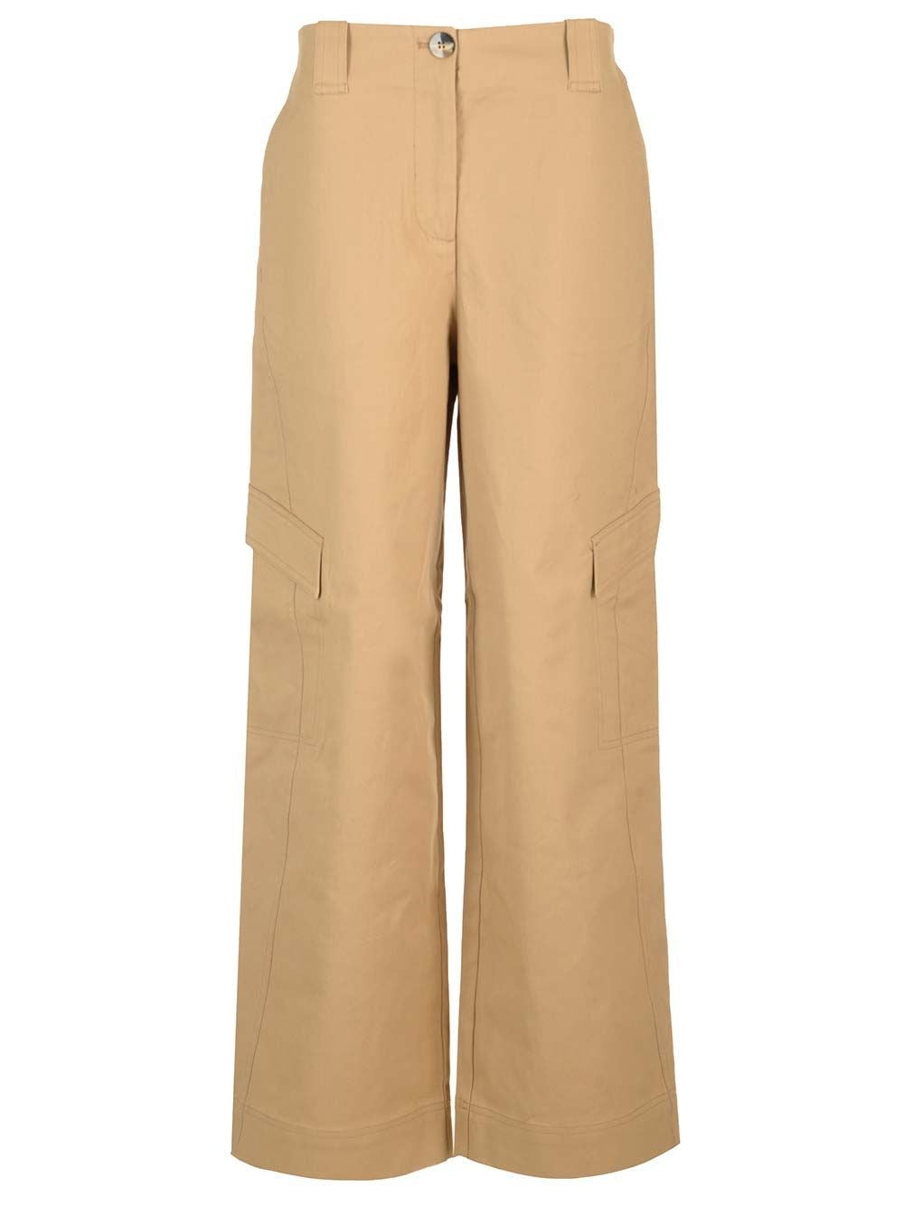 Ganni Canvas Cargo Pants - Beige