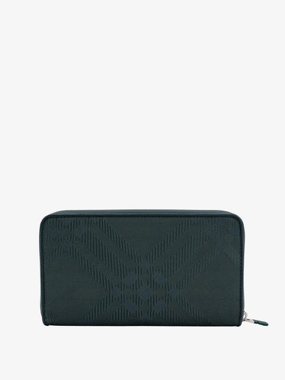 Burberry Coated Canvas Wallet With Check Motif