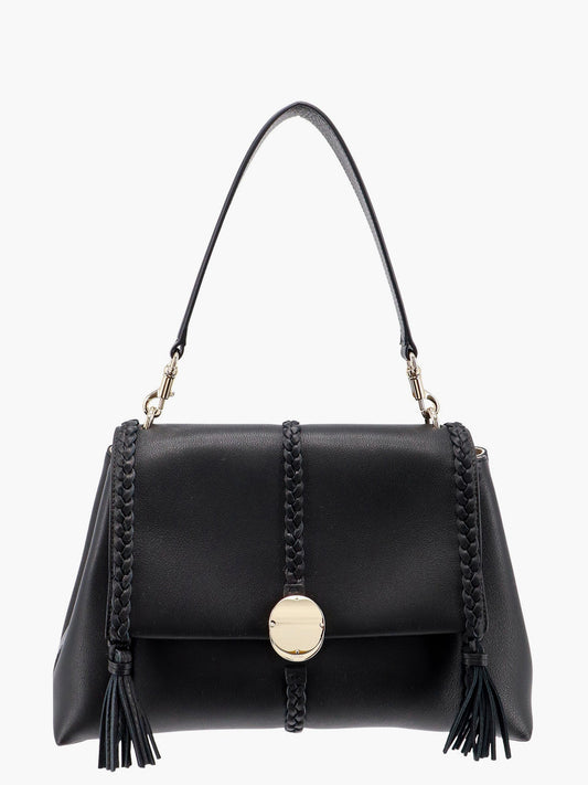 Chloe' Leather Shoulder Bag With Tassels