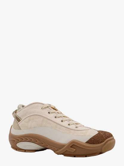 Fendi Canvas Sneakers With All Over Ff Motif