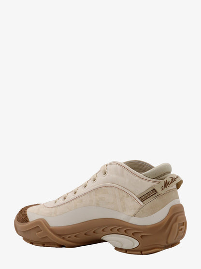 Fendi Canvas Sneakers With All Over Ff Motif