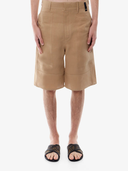 Fendi Paper Canvas Bermuda Shorts