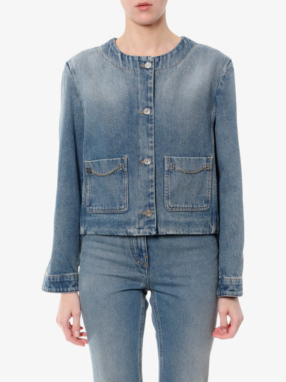Givenchy Denim Jacket With Metal 4g Chain