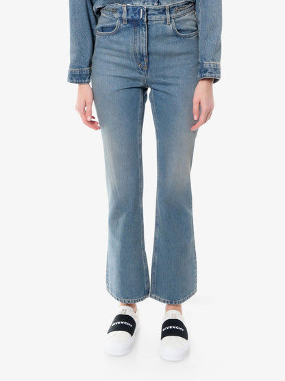 Givenchy Cotton Boot Cut Jeans With 4g Chain
