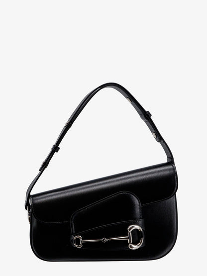 Gucci Leather Shoulder Bag With Iconic Frontal Horsebit
