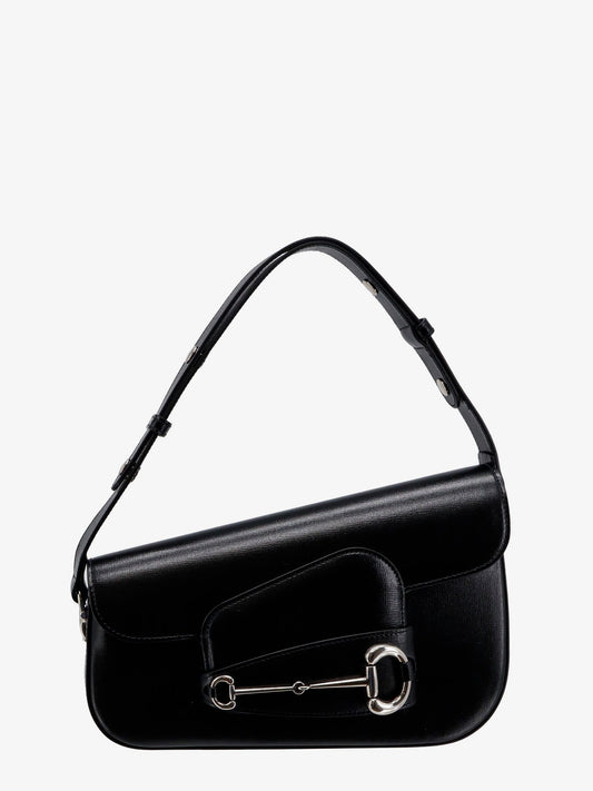 Gucci Leather Shoulder Bag With Iconic Frontal Horsebit