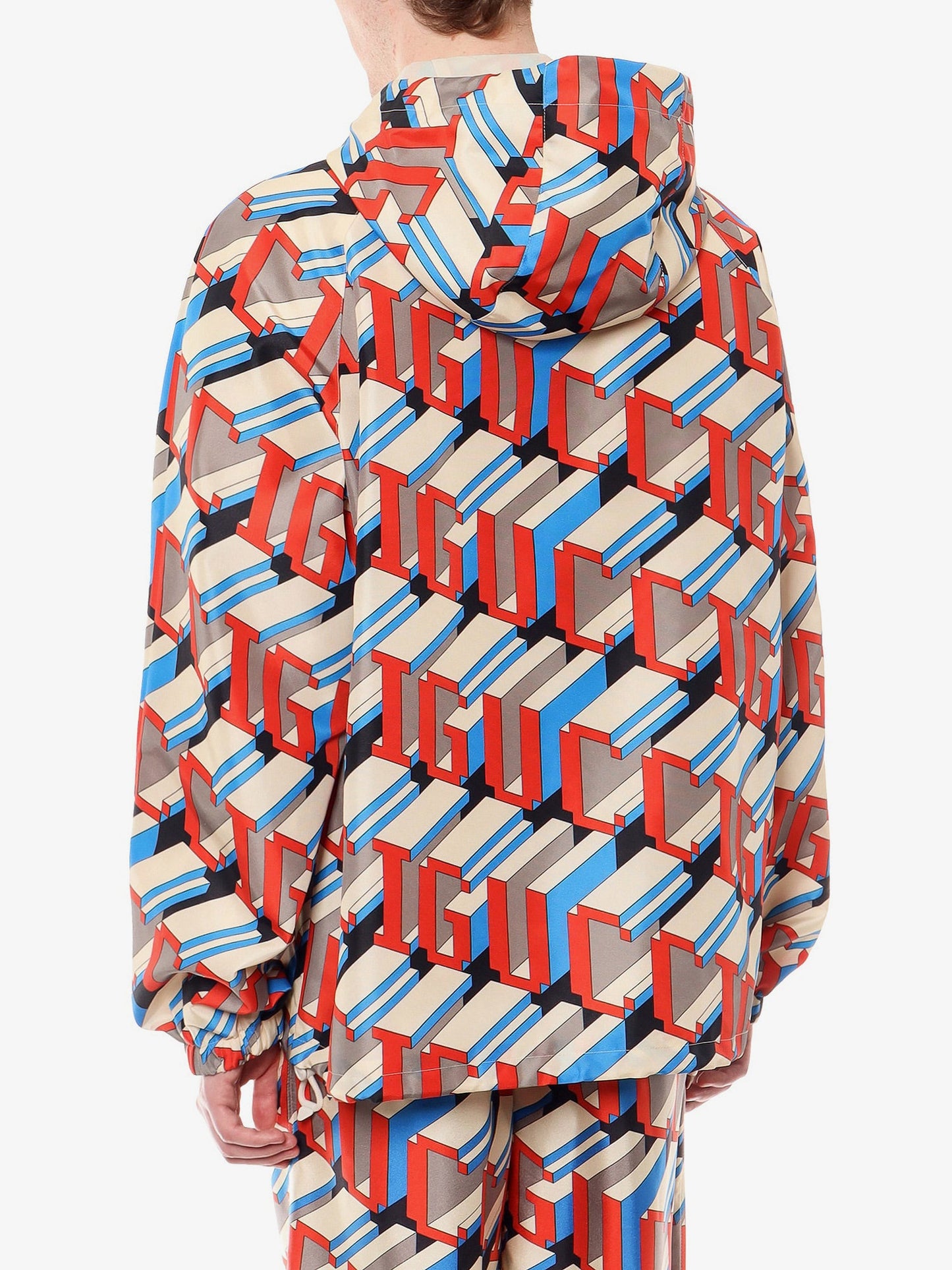 Gucci Nylon Jacket With Gucci Pixel Print