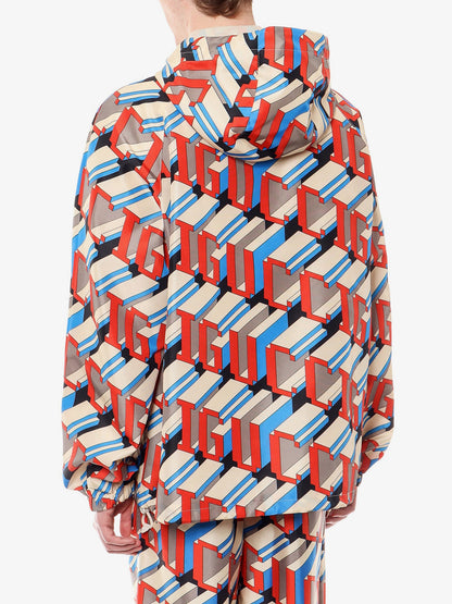 Gucci Nylon Jacket With Gucci Pixel Print