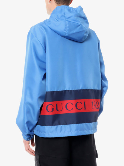 Gucci Nylon Jacket With Web And Gucci 1921 Details