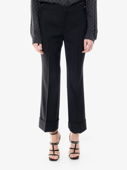 Gucci Wool Trouser With Horsebit Metal Detail