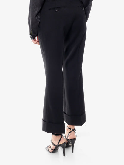 Gucci Wool Trouser With Horsebit Metal Detail