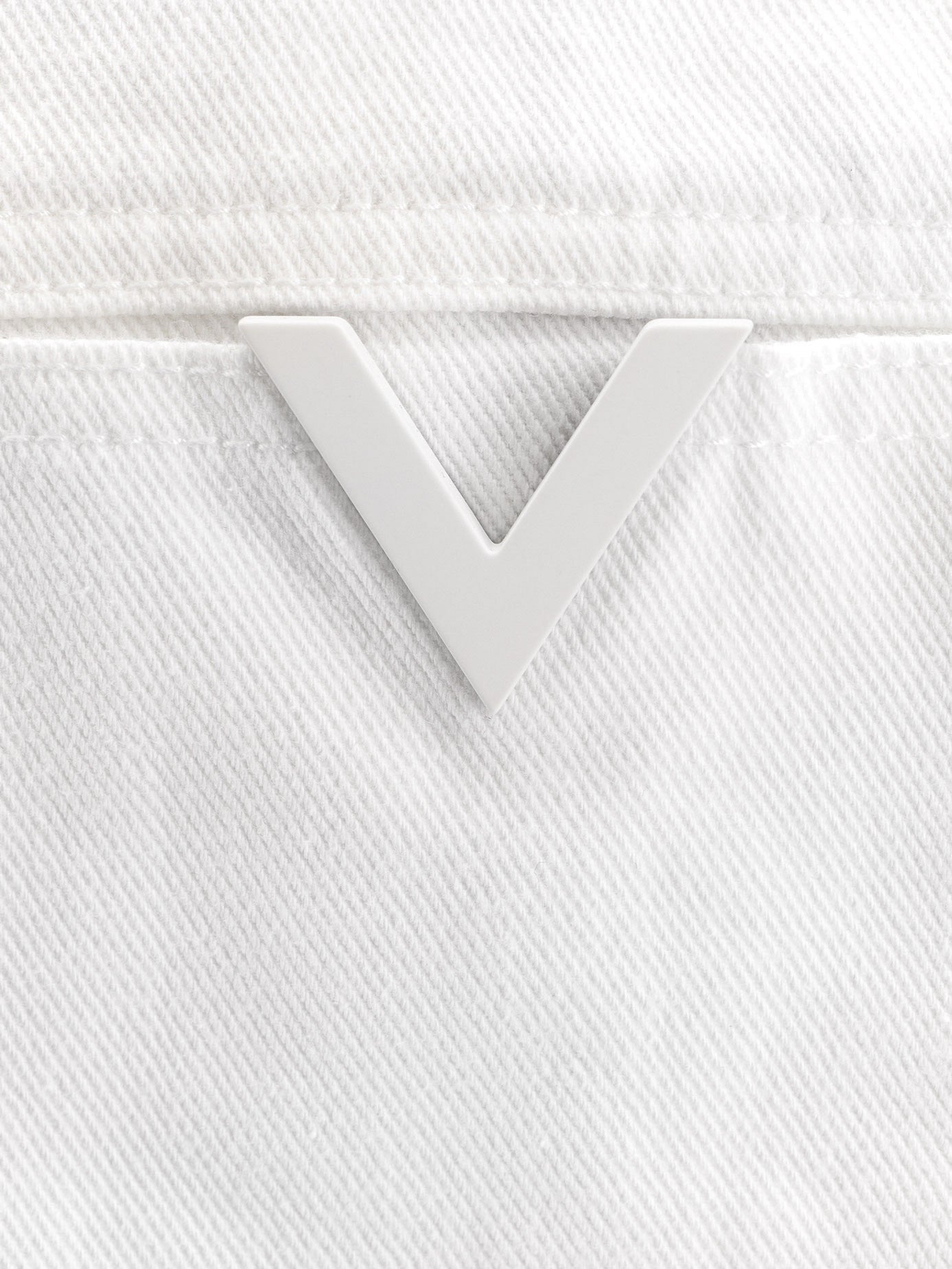 Valentino Denim Jacket With Metal Vlogo Detail