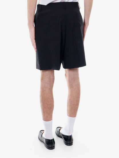 Valentino Virgin Wool Bermuda Shorts With Frontal Pinces