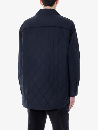 Valentino Padded And Quilted Nylon Jacket With Iconic Studs