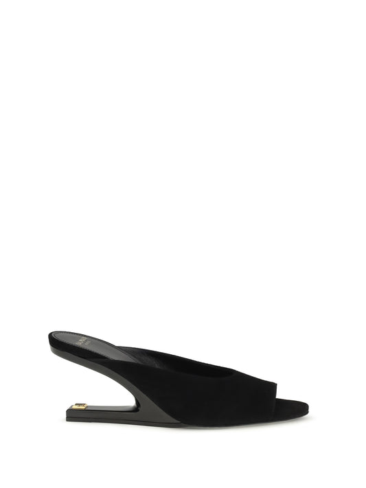 BALMAIN Suede open-toe Mules
