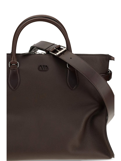 Valentino Garavani Large Antibes Top Handle Bag - Brown Dark/Oak Brown