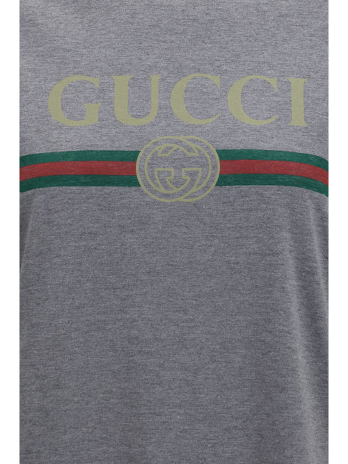 Gucci Cotton and silk jersey printed T-shirt - Grey Melange/Mc