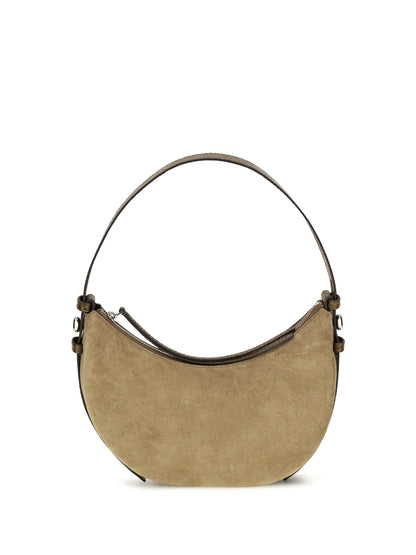 Tory Burch Romy suede crescent Shoulder Bag - Stone