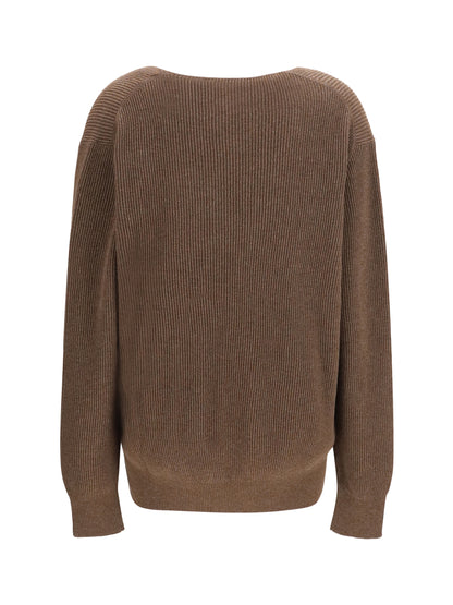 The Row Phef cotton and cashmere Sweater - Fudge