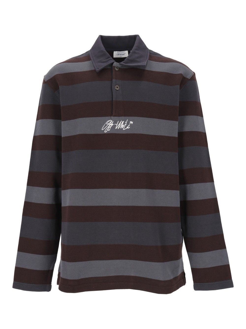 Off-White Long Sleeve Polo - Multi