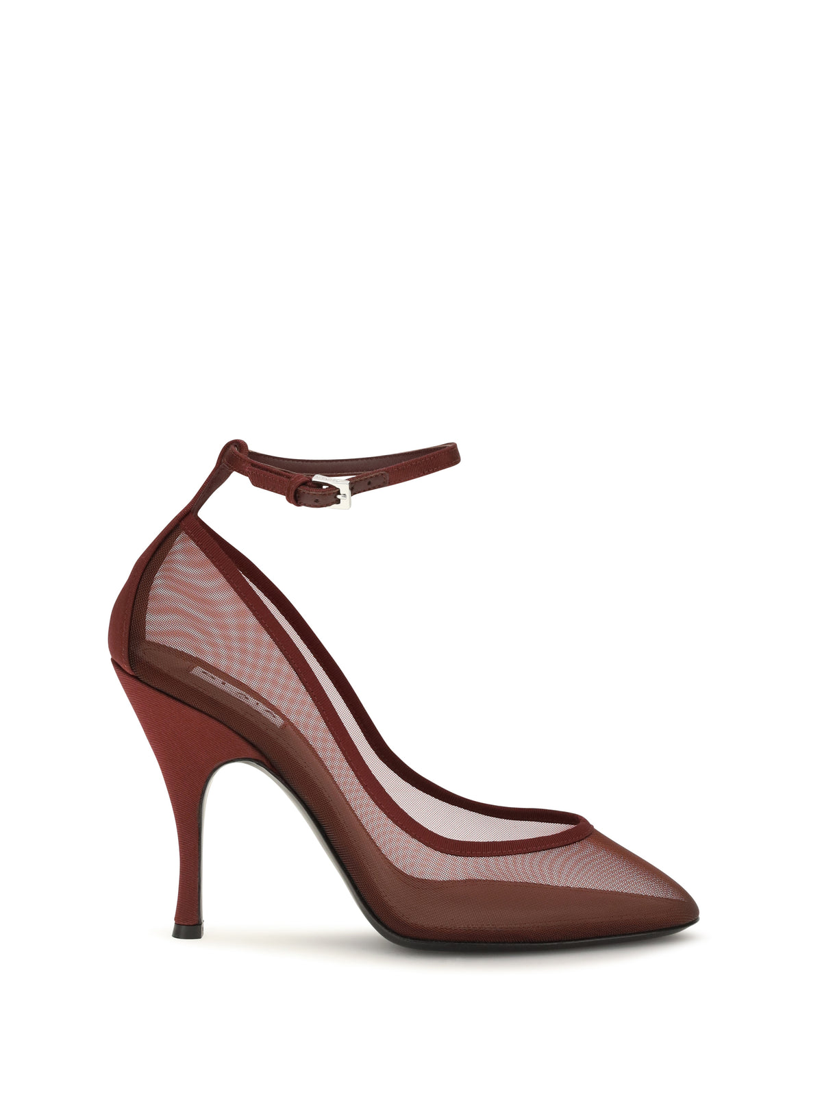 Alaïa Nude Mesh Pumps - Burgundy