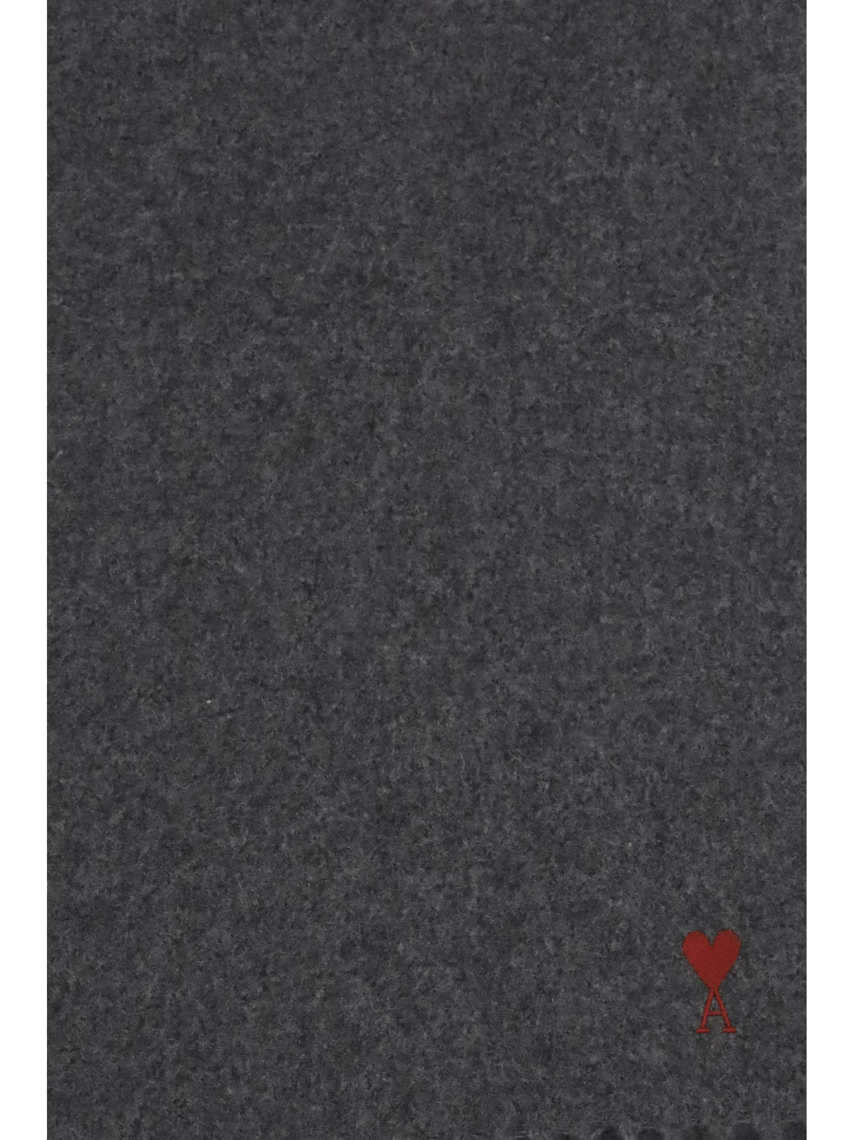 Ami Paris Quota Ami De Coeur wool Scarf - Gris Charcoal