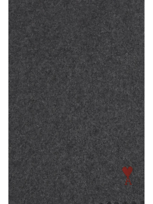 Ami Paris Quota Ami De Coeur wool Scarf - Gris Charcoal