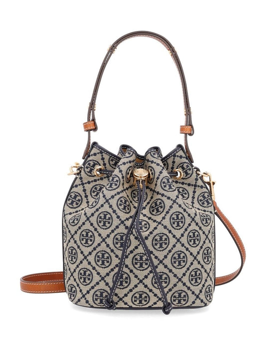 Tory Burch "T Monogram" Bucket Bag - Blue