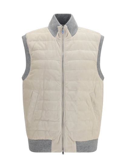 Brunello Cucinelli Padded Vest - English White+Panama