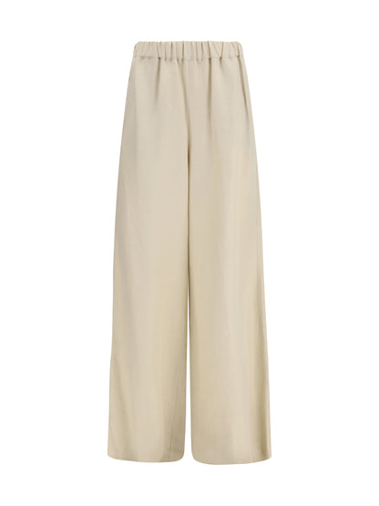 MAX MARA Wide-leg linen and silk Pants