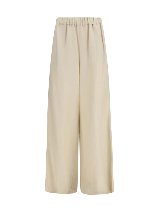 MAX MARA Wide-leg linen and silk Pants