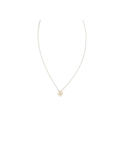 Tory Burch Forget Me Not Clover Pendant Necklace - Tory Gold