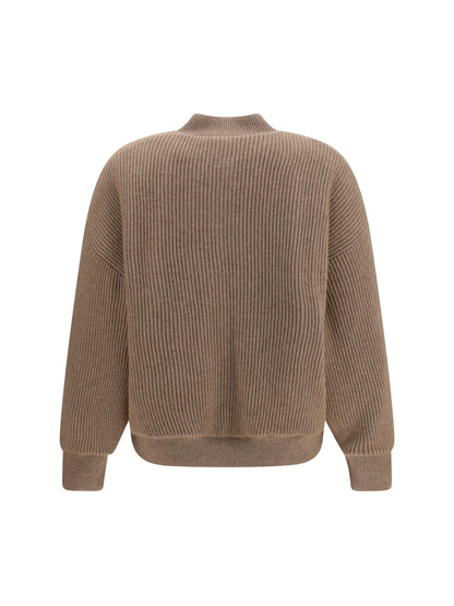 Brunello Cucinelli Ribbed cashmere Bomber - Brown