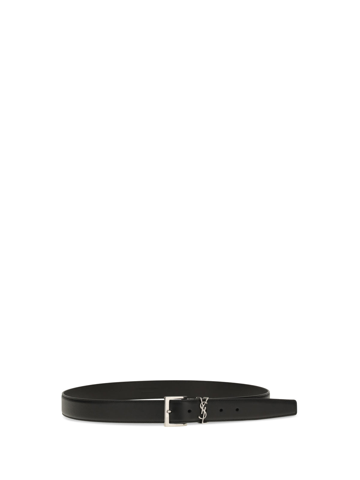 Saint Laurent Cassandre Vadim smooth leather Belt - Black