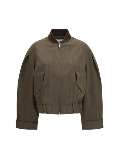 Ganni Lightweight wool Bomber Jacket - Canteen