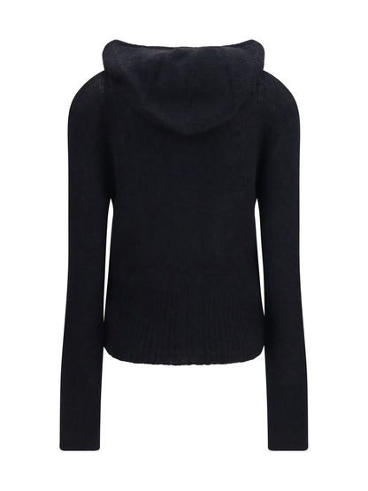 Our Legacy Alpaca-blend Zip-Up Hoodie - Black Fuzzy
