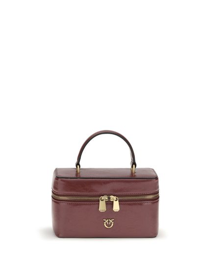 Pinko Vanity Soft Mini Quilted Beauty Case - Ribes Intenso-Antique Gold